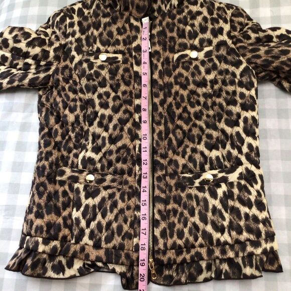 LEOPARD Love Moschino quilted jacket animal puffer prints gold zippers size 4 - Picture 11 of 16